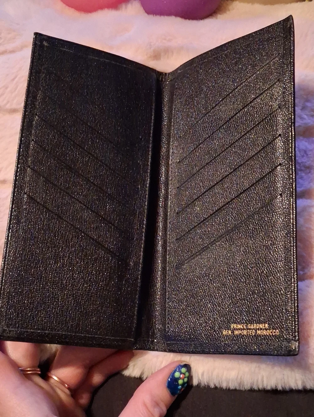 Prince Gardener Black Leather Checkbook Cover